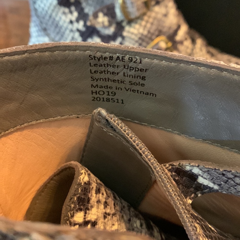 J Crew black and gray snake print flat boots - Picture 3 of 3